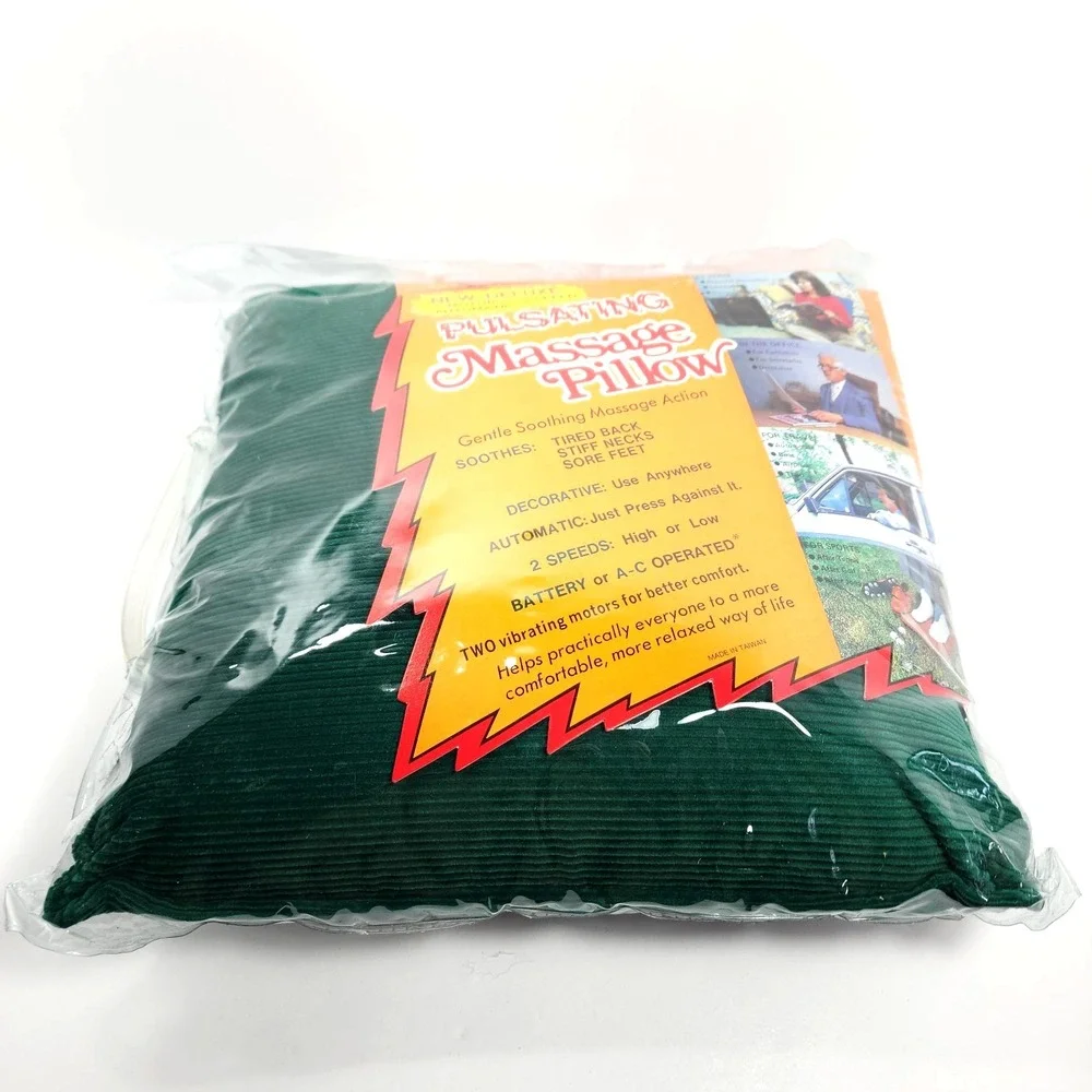 Vintage Nova Products Pulsating Vibration‎ Massage Pillow Green New Tested Works